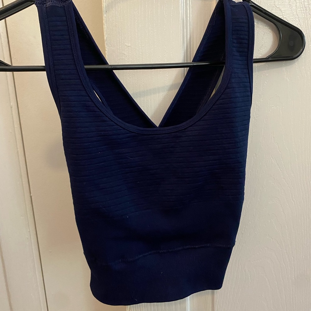 Dark blue Alphalete sports bra
